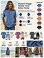 billige Plain t-skjorte-softfade™ dameskjorte i 100 % bomull, henley, vintage, mote, stilig, kortermet, lange topper, avslappet, strand, blå, rosa, grå, sommer, vår