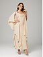 voordelige Enkel Lengte-Strak kolom Tot de grond Feestjurk Cocktail jurk Bruiloft gast jurk Moeder van de bruid jurk Halve mouw Met sieraad Elegant Grote maten Bruiloft gast Chiffon met Kralen Gelaagde ruches