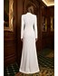baratos Vestidos de fraque-Mulheres Vestido smoking Sereia sereia Convidado do casamento Crepe Esticado Elegante Split alta Manga Longa Longo Decote V