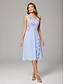 abordables Conjuntos de vestidos para mamá-Dos Piezas Corte A Hasta la Rodilla Vestido Invitada Boda Vestido de Madrina Sin Mangas Camiseta con cuello redondo Elegante Invitado a la boda Fiesta de Boda Gasa Encaje Vestidos de chaqueta con