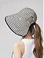economico Cappelli da donna-Cappello da sole pieghevole a righe da donna, cappello da spiaggia in poliestere a tesa larga per donna, cappello estivo da viaggio ripiegabile, elegante cappello con protezione UV