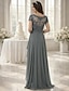 preiswerte Bodenlänge-A-Linie Bodenlang Kleid für Hochzeitsgäste Abendkleid Brautmutterkleid Kurzarm V Ausschnitt Elegant Einfach Hochzeitsgast Formeller Abend Hochzeitsfeier Chiffon mit Einfarbig