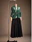 voordelige Blousepakken voor dames-Dames Blouse Geklede topjes Avondtops Pailletten Veer Elegant 3/4 mouw Mandarijn Kraag Normale tops Avond Feest Feestavondkleding Smaragdgroen Lente Herfst Winter