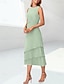 economico Set di abiti per la mamma-Due Pezzi Tubino Colonna Lunghezza Tè Abito da invitata a nozze Abito da cerimonia per signora Manica 3/4 Girocollo Collo gioiello Elegante Ospite di nozze Chiffon Con Stola con Arricciatura