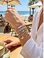 voordelige Damesarmband-Damesarmbandenset in goud en zilver, bohemian stijl, gelaagde open armbanden van legering, stapelbare manchetarmbanden voor dames, meerdelige zomersieradenset voor dagelijks gebruik, vakantie en als