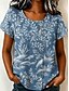 billige Blomstrete bluser-Dame Bluse Knapper Trykt mønster Blomstret Grafisk Årgang Tropisk Stilfull Ermeløs Kortermet Crew-hals Firkantet hals Øsehals Lange topper Avslappet Ferie Blå Gressgrønn Rød Lilla Sommer Vår