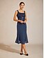 ieftine Rochie simplă-rochie de damă set jachetă rochie cu paiete floral elegant mânecă 3/4 guler rotund topuri regulate seară petrecere albastru marin primăvară toamnă iarnă vară