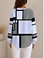 tanie Paski i geometryczne bluzy z kapturem-Damskie Kurtki teksturowane Bluza z kapturem Guziki Graficzny Geometryczny Kratka Moda Codzienny Nadruk Długi rękaw Półgolf Zwykłe topy Codzienny Ulica Niebieski Rumiany róż Zielony Lato Wiosna Jesień