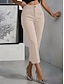 billige Skinny-bukser til kvinder-Dame capri shorts Elegant Årgang Mode Ankel-længde Medium Talje Uelastisk Formel Blå Hvid Abrikos Sort Forår Slank Pasform