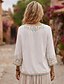 economico Capi con ricamo artigianale-Camicia da donna ricamata 100% cotone, camicia boho floreale geometrica elegante bohémien vacanza manica a 3/4 manica a 3/4 scollo a V top regolare casual bianco estate primavera autunno inverno