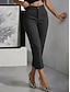 billige Skinny-bukser til kvinder-Dame capri shorts Elegant Årgang Mode Ankel-længde Medium Talje Uelastisk Formel Blå Hvid Abrikos Sort Forår Slank Pasform