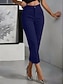 billige Skinny-bukser til kvinder-Dame capri shorts Elegant Årgang Mode Ankel-længde Medium Talje Uelastisk Formel Blå Hvid Abrikos Sort Forår Slank Pasform