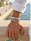 economico Gioielli da uomo-Set di bracciali aperti da uomo in acciaio inossidabile a 3 pezzi, con numeri romani e intrecciati. &amp;Modelli a trecce in oro, argento o nero per abbigliamento casual, viaggi, feste e regali.