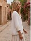 economico Capi con ricamo artigianale-Camicia da donna ricamata 100% cotone, camicia boho floreale geometrica elegante bohémien vacanza manica a 3/4 manica a 3/4 scollo a V top regolare casual bianco estate primavera autunno inverno