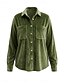 economico Bluse Eleganti-Per donna Velluto Camicia button-down Tasca Bottoni Tinta unica Vintage Manica Lunga Colletto a Camicia Casuale Verde militare Viola Mattone rosso Autunno Inverno