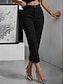 billige Skinny-bukser til kvinder-Dame capri shorts Elegant Årgang Mode Ankel-længde Medium Talje Uelastisk Formel Blå Hvid Abrikos Sort Forår Slank Pasform