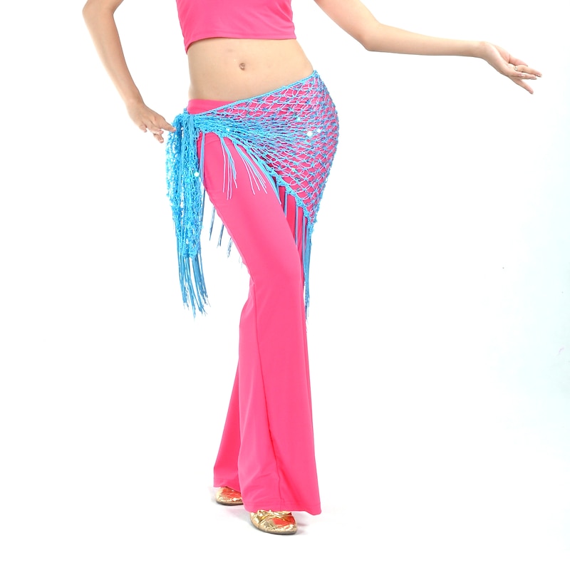 Belly Dance Hip Scarf Tassel Women's Training Chinlon2