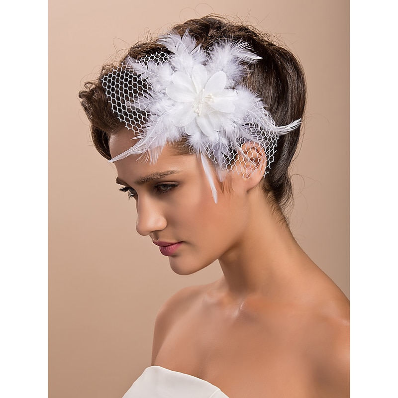 Gorgeous Tulle Feather Wedding Bridal Flower/ Corsage/ Headpiece