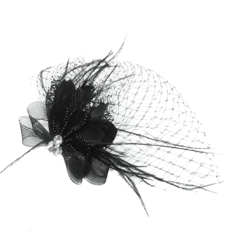 Fascinators Kentucky Derby Hat Tulle / Crystal / Feather Crown Tiaras / Birdcage Veils with 1 Piece Wedding / Party / Evening Headpiece2
