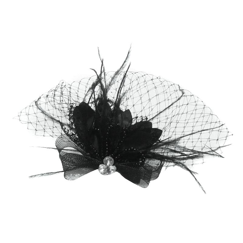 Fascinators Kentucky Derby Hat Tulle / Crystal / Feather Crown Tiaras / Birdcage Veils with 1 Piece Wedding / Party / Evening Headpiece