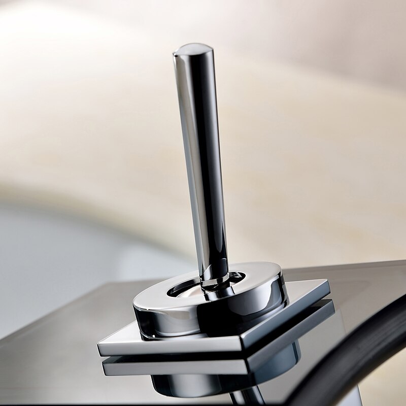 Bathroom SInk Faucet,Glass Outlet Faucet Waterfall Bathroom Faucet with Hose Single Handle Single Hole Sink Sink Faucet Ceramic Valve4