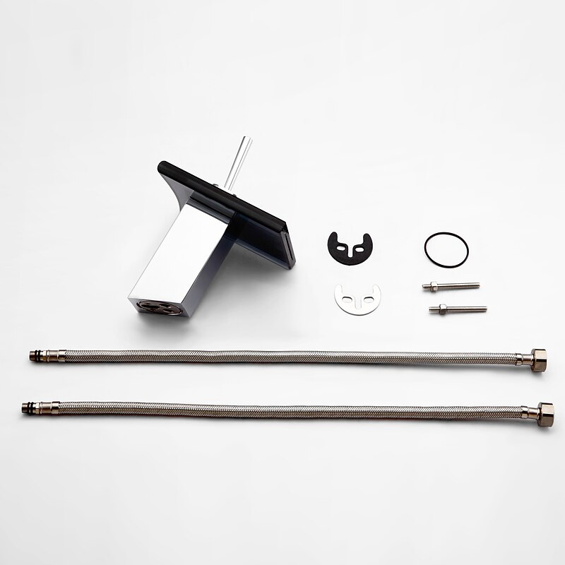 Bathroom SInk Faucet,Glass Outlet Faucet Waterfall Bathroom Faucet with Hose Single Handle Single Hole Sink Sink Faucet Ceramic Valve2