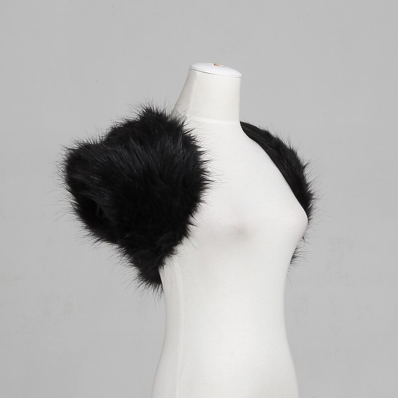 Short Sleeve Shrugs Feather / Fur Party Evening Fall Wedding  Wraps / Fur Wraps With Smooth / Fur2