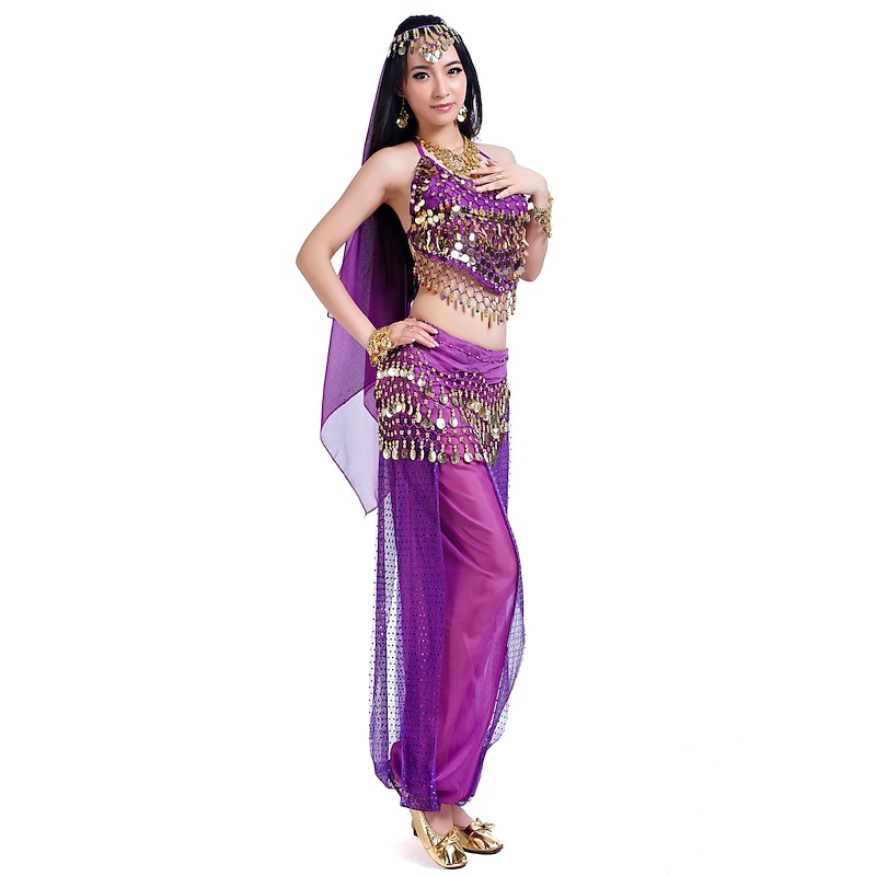 Belly Dance Top Coin Beading Sequin Women's Chiffon / Performance4