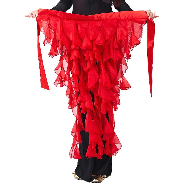 Belly Dance Hip Scarf Ruffles Women's Chiffon / Ballroom
