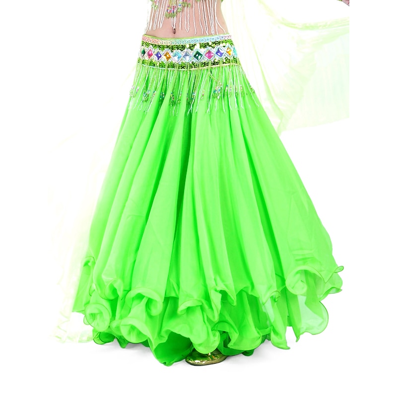 Belly Dance Skirt Draping Tier Women's Training Natural Chiffon2