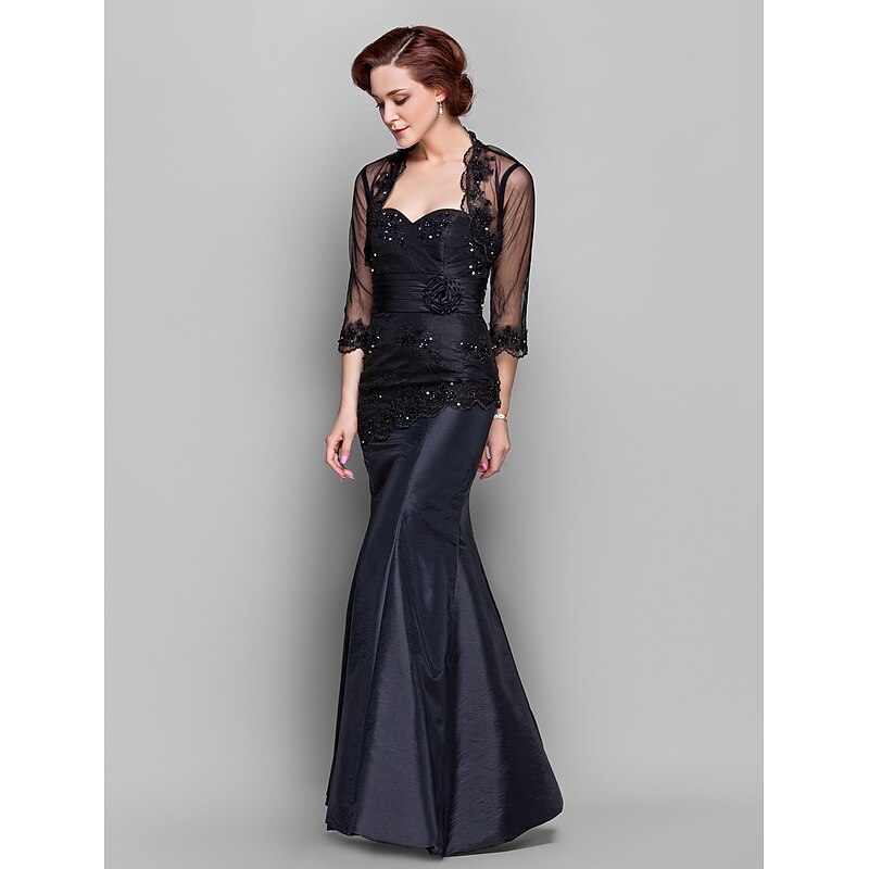 Black Shrugs Bolero Lace Tulle Wedding Party Evening Elegant Mother's Wrap With Beading For Formal Party Evening Event Spring & Summer dress to impress3