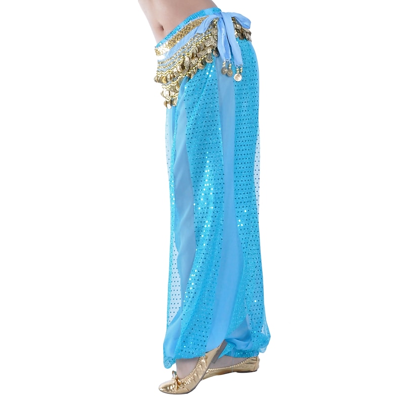 Belly Dance Pants Paillette Women's Training Natural Chiffon