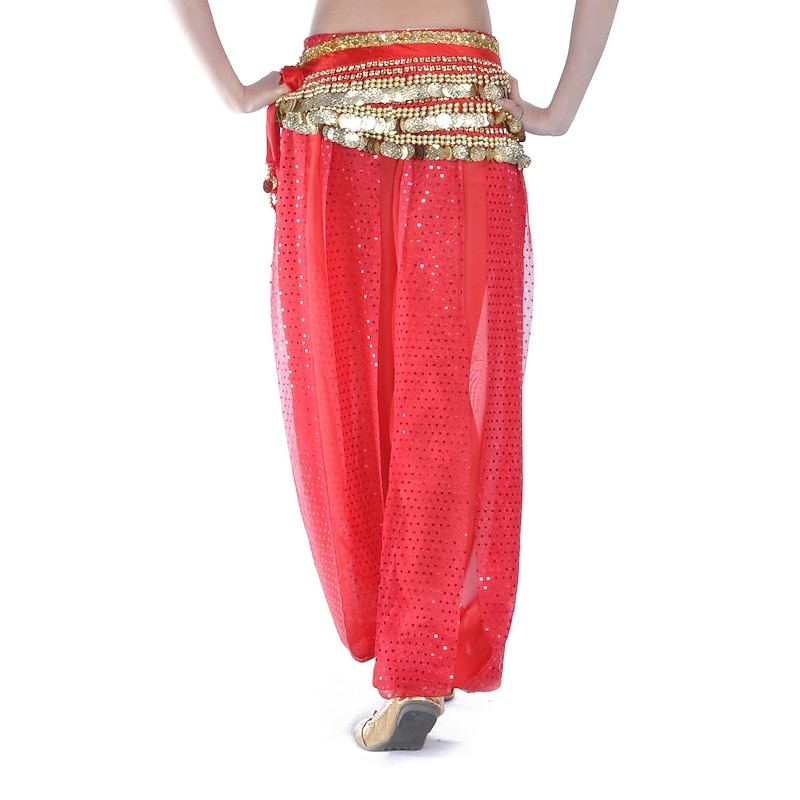 Belly Dance Pants Paillette Women's Training Natural Chiffon2