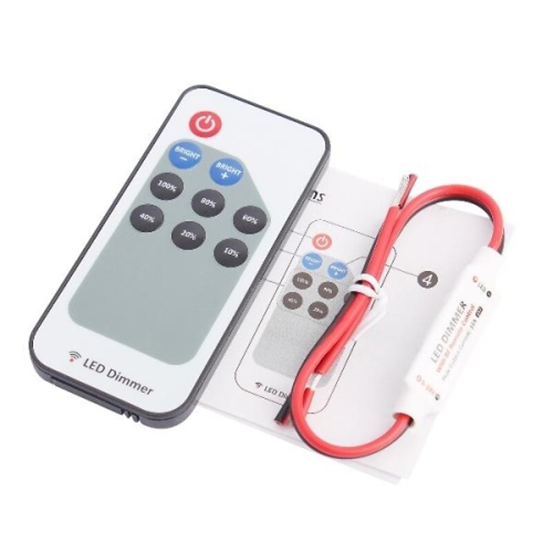 1PC 9 Key Wireless Mini Led Controller Dimmer RF Remote Control for 5050 3528 Single Color Led Strip Light  DC5-24V 12A4