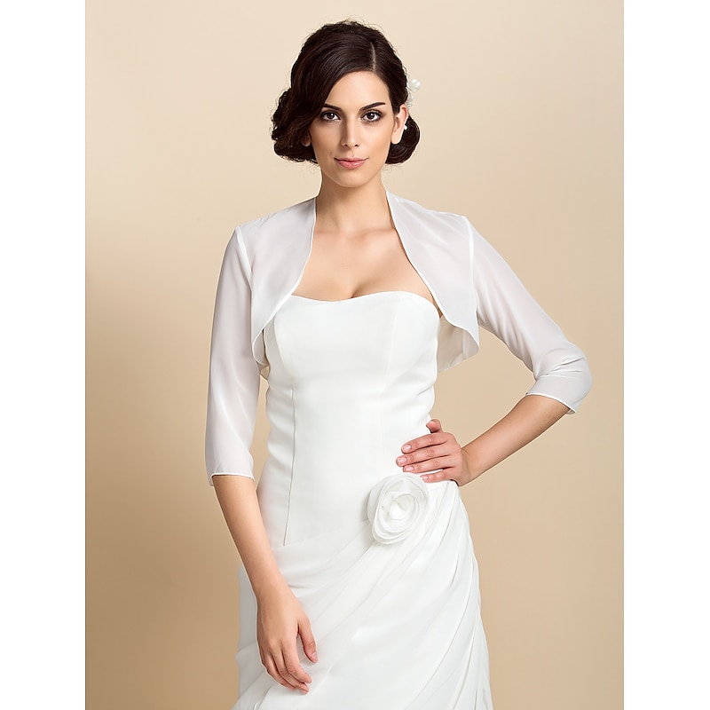 Coats / Jackets Chiffon Wedding / Party Evening Wedding  Wraps / Bolero With Draping / Solid dress to impress
