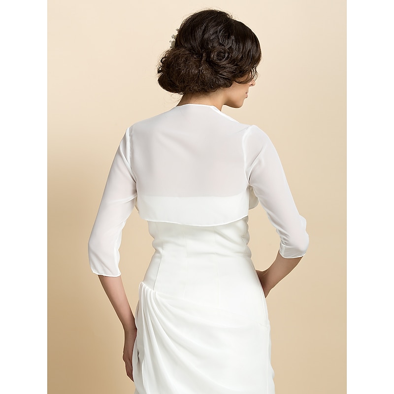 Coats / Jackets Chiffon Wedding / Party Evening Wedding  Wraps / Bolero With Draping / Solid dress to impress3