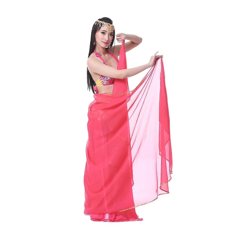 Belly Dance Accessories Veil  Hand Scarf Women's Performance Chiffon Scarf  Multicolour Practice Props3