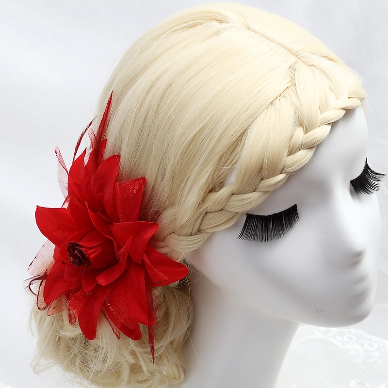 Crystal / Feather / Fabric Crown Tiaras / Hair Combs / Flowers with 1 Piece Wedding / Special Occasion / Party / Evening Headpiece