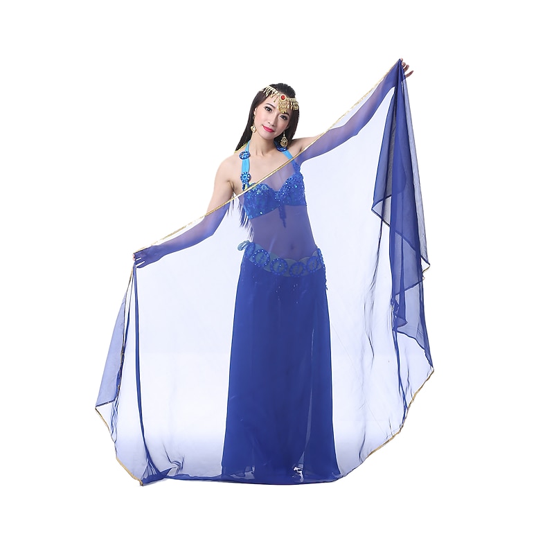 Belly Dance Accessories Veil  Hand Scarf Women's Performance Chiffon Scarf  Multicolour Practice Props4