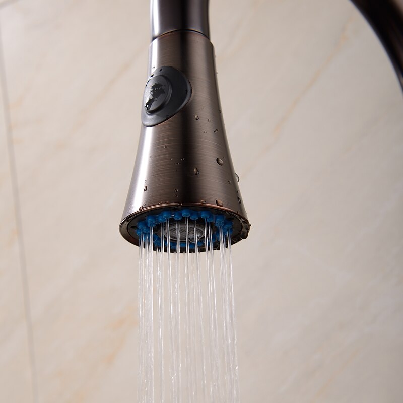 Single Handle Kitchen Faucet,Black Nickel One Hole Pull-out Standard Spout or Spray Type Standard Spout Oil-rubbed Bronze Kitchen Faucet with Cold and Hot Switch4