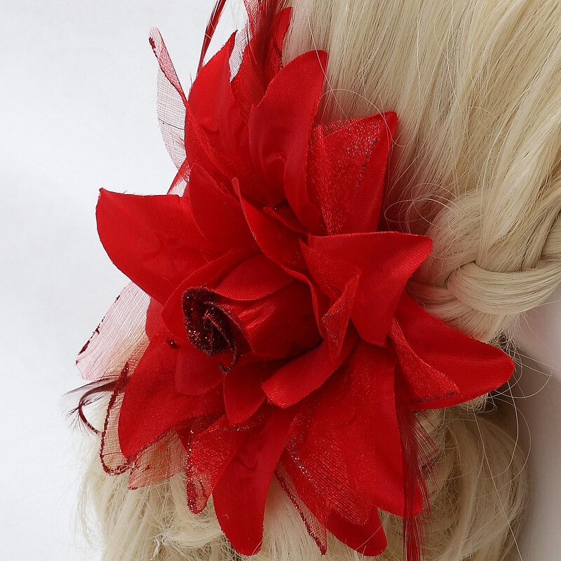 Crystal / Feather / Fabric Crown Tiaras / Hair Combs / Flowers with 1 Piece Wedding / Special Occasion / Party / Evening Headpiece2