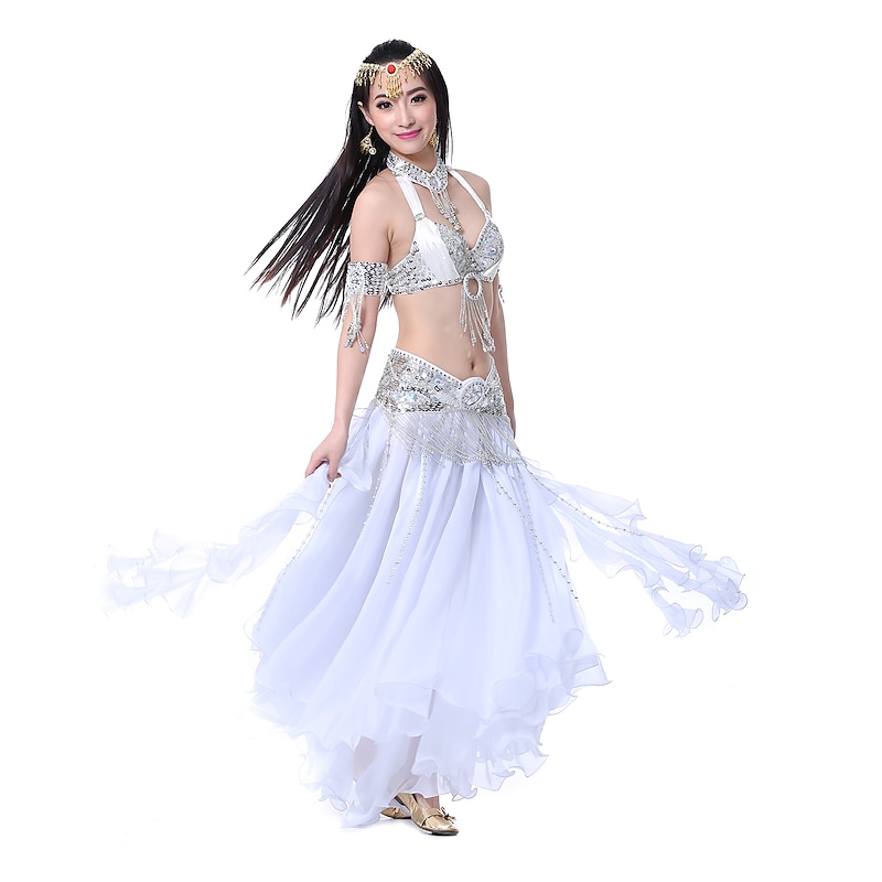 Belly Dance Skirts Ruffles Women's Performance Chiffon(WITHOUT BELT)3