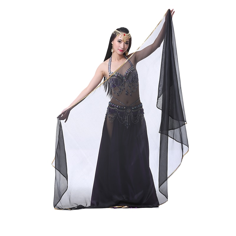 Belly Dance Accessories Veil  Hand Scarf Women's Performance Chiffon Scarf  Multicolour Practice Props2