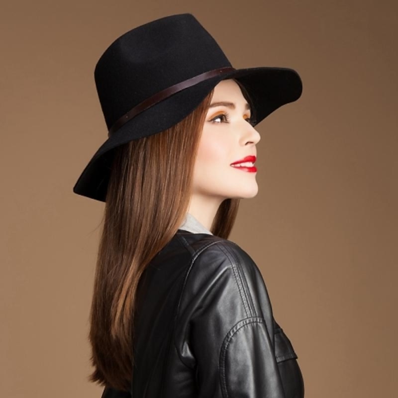 Elegant  Wool Ladies Party / Outdoor / Casual Hat With Brown Belt (more color)