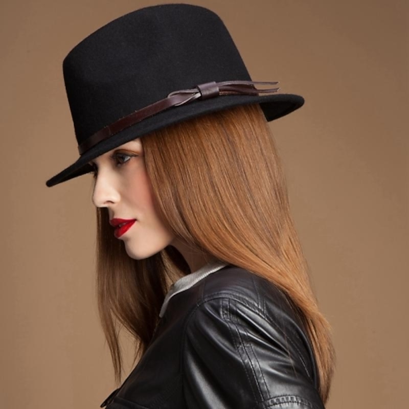Elegant  Wool Ladies Party / Outdoor / Casual Hat With Brown Belt (more color)2