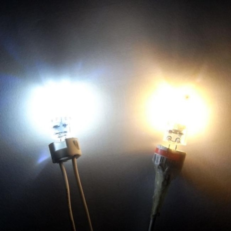 10pcs G4 Bi Pin 1.5w LED Corn Light Bulbs 15W T3 Halogen Bulb Equivalent 150LM SMD 2835 Warm White for RV Ceiling Fans Lighting AC/DC 12V2