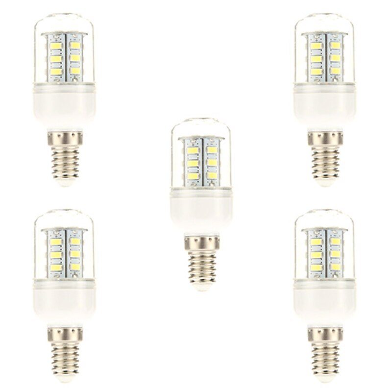 5pcs 3 W LED Corn Lights 450 lm E14 24 LED Beads SMD 5730 Natural White 220-240 V / 5 pcs / CE Certified
