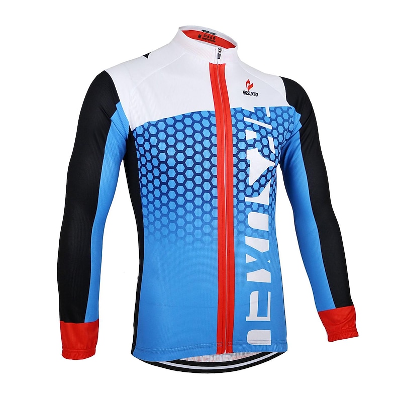 Arsuxeo Men's Long Sleeve Cycling Jersey Black / Green White+Red Bule / Black Bike Jersey Top Breathable Quick Dry Anatomic Design Sports 100% Polyester Mountain Bike MTB Road Bike Cycling Clothing2