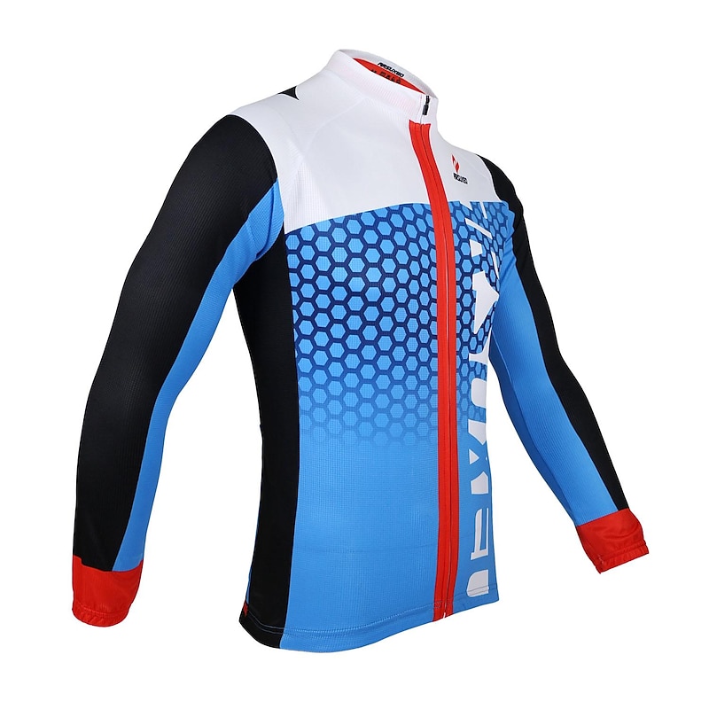 Arsuxeo Men's Long Sleeve Cycling Jersey Black / Green White+Red Bule / Black Bike Jersey Top Breathable Quick Dry Anatomic Design Sports 100% Polyester Mountain Bike MTB Road Bike Cycling Clothing3