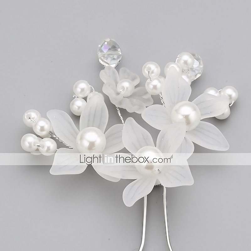 Crystal / Imitation Pearl / Acrylic Crown Tiaras / Hair Pin with 1 Piece Wedding / Special Occasion / Party / Evening Headpiece